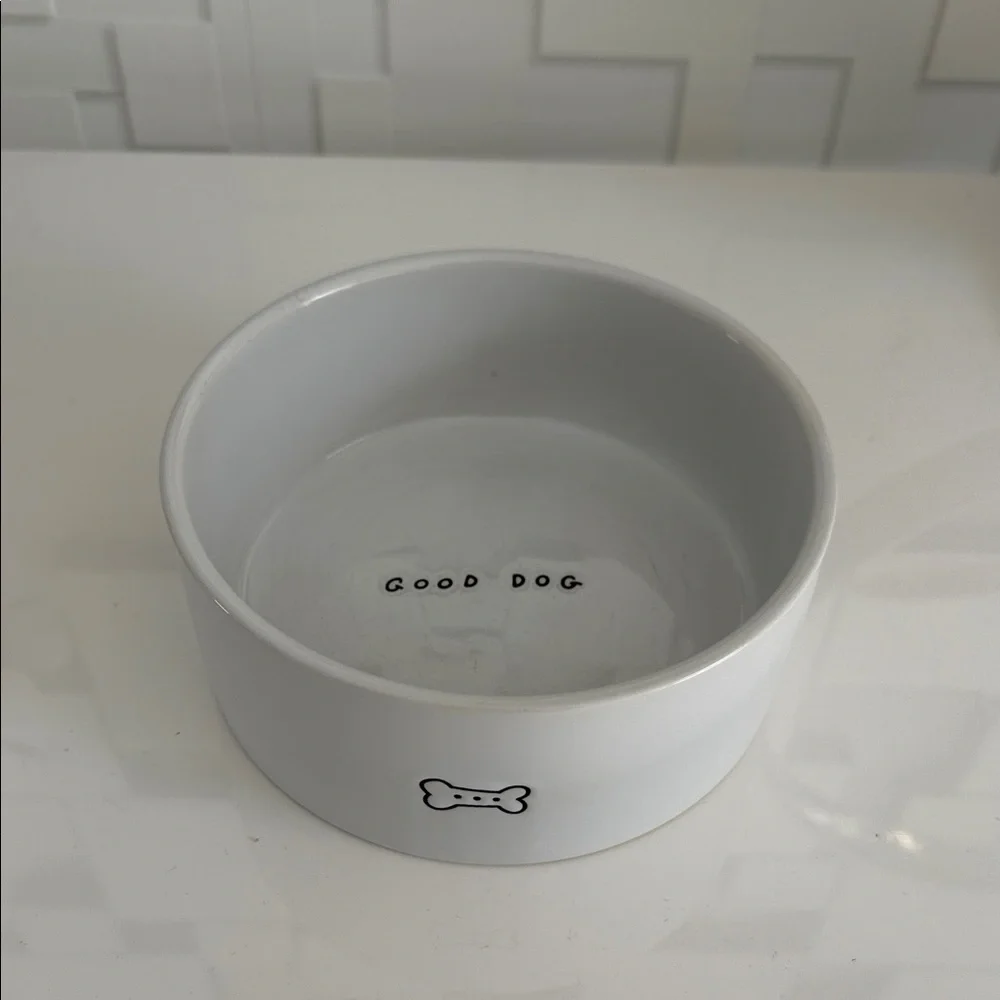 Good Dog Ceramic Dog Bowl - Classic White